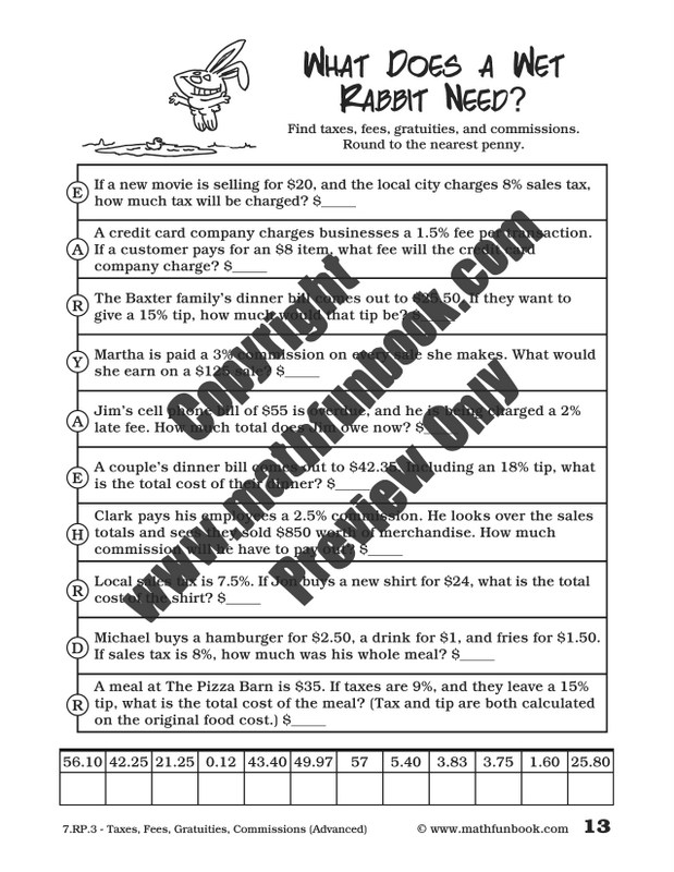 Grade 7 Common Core Math Worksheets - Math Funbook